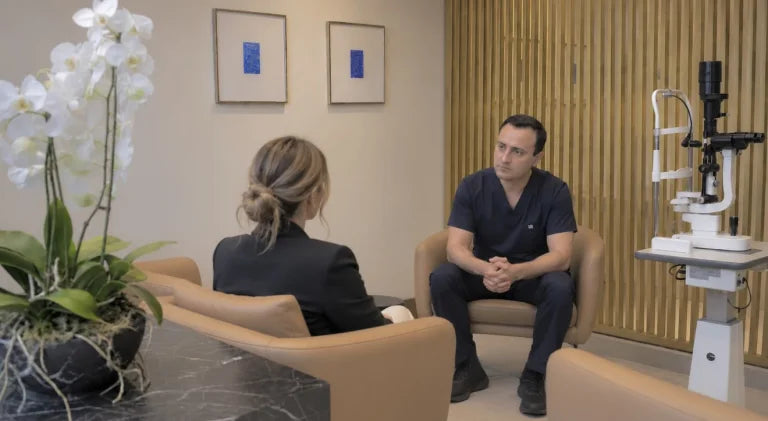

Dr. Iván De León durante una valoración personalizada en su consultorio
